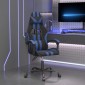vidaXL Καρέκλα Gaming Περιστρεφόμενη Μαύρη & Μπλε από Συνθετικό Δέρμα