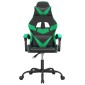 vidaXL Καρέκλα Gaming Περιστρεφόμενη Μαύρη/Πράσινη από Συνθετικό Δέρμα