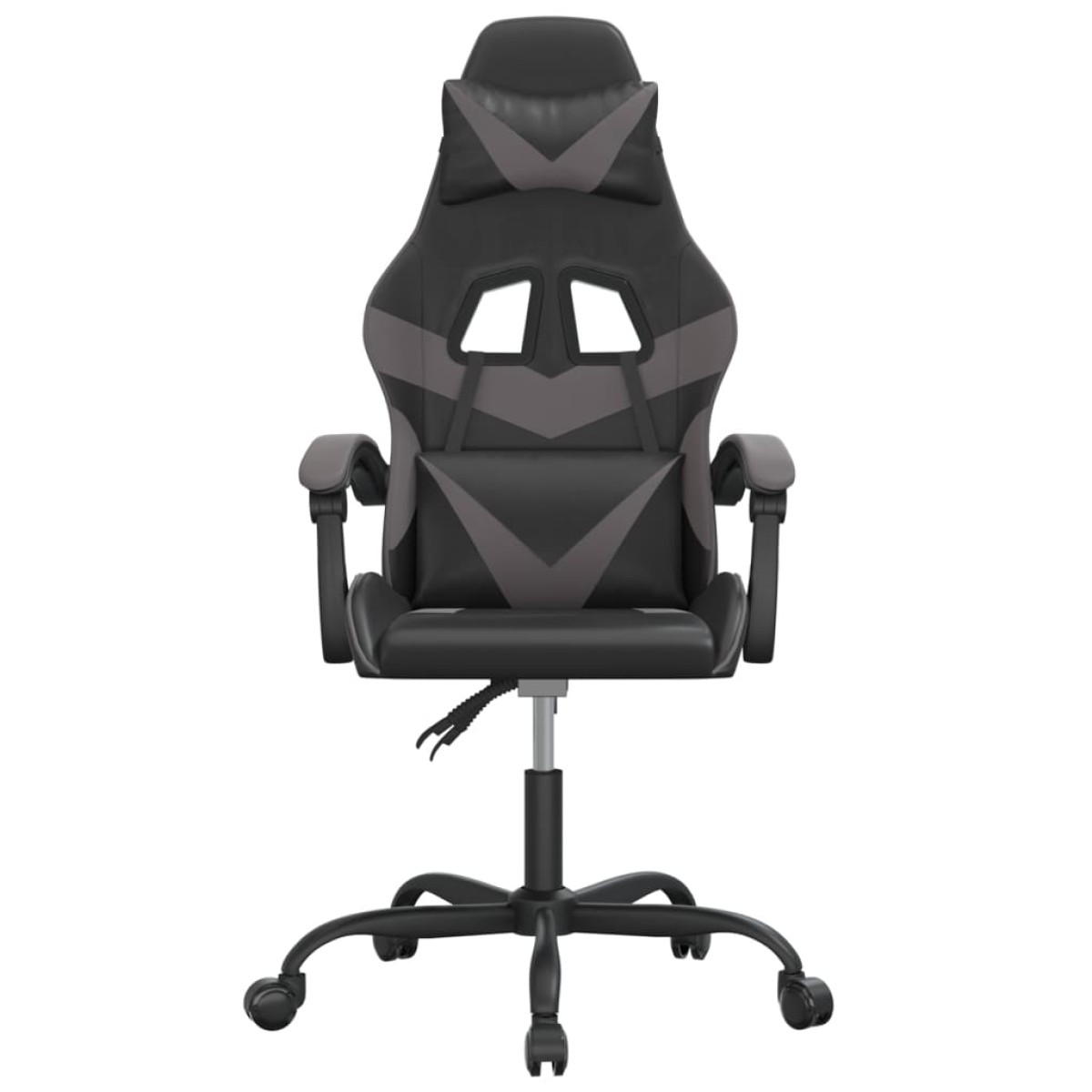 vidaXL Καρέκλα Gaming Περιστρεφόμενη Μαύρη/Γκρι από Συνθετικό Δέρμα