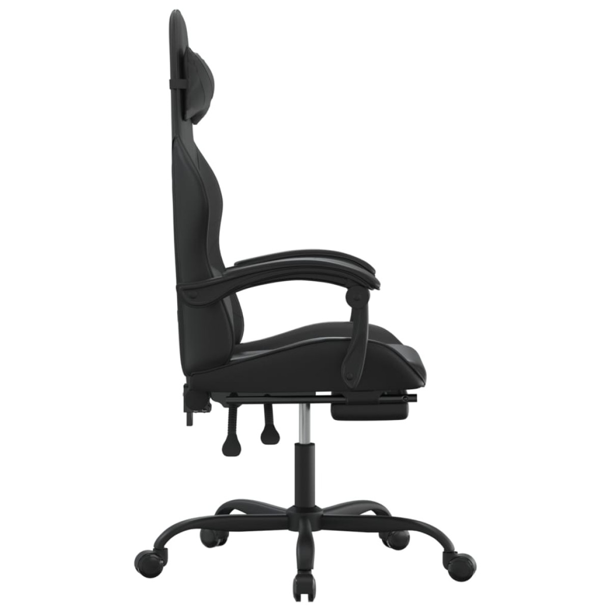 vidaXL Καρέκλα Gaming Περιστρ. Υποπόδιο Μαύρο Συνθετικό Δέρμα