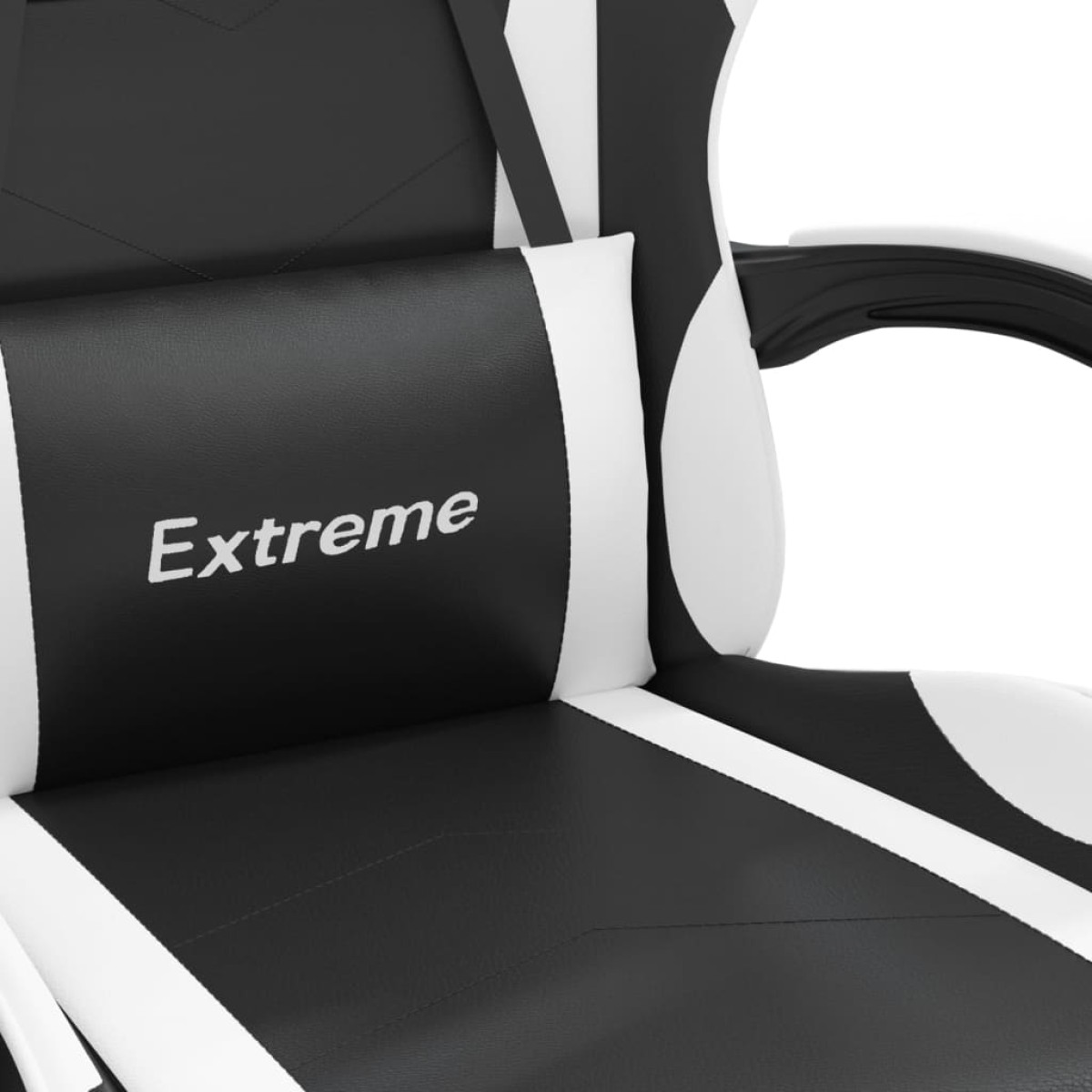 vidaXL Καρέκλα Gaming Περιστρ. Υποπόδιο Μαύρο άσπρο Συνθετικό Δέρμα