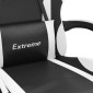 vidaXL Καρέκλα Gaming Περιστρ. Υποπόδιο Μαύρο άσπρο Συνθετικό Δέρμα