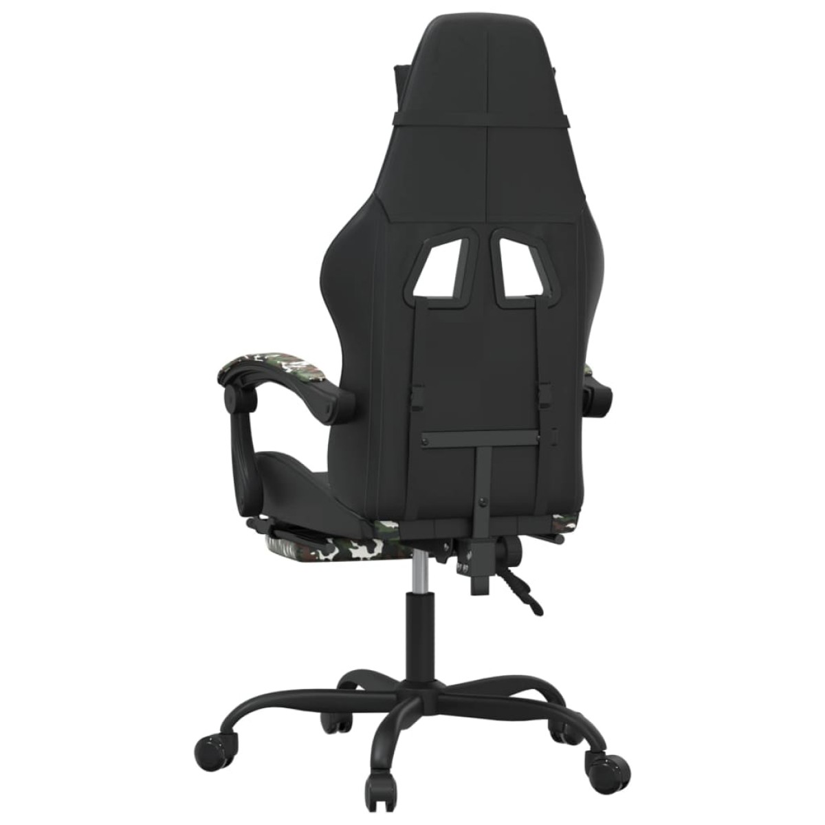 vidaXL Καρέκλα Gaming Μασάζ Υποπόδιο Μαύρη Παραλλαγή Συνθετικό Δέρμα