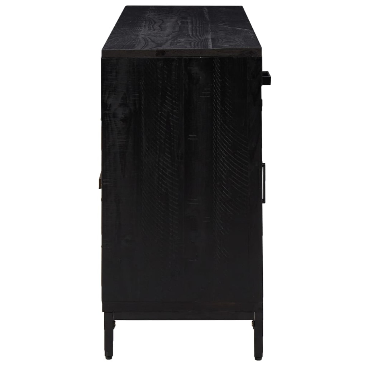 vidaXL Ντουλάπι Μαύρο 110 x 35 x 70 εκ. από Μασίφ Ξύλο Πεύκου
