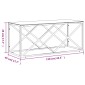 vidaXL Τραπέζι Σαλονιού 110x45x45 εκ. από Ανοξ. Ατσάλι και Γυαλί