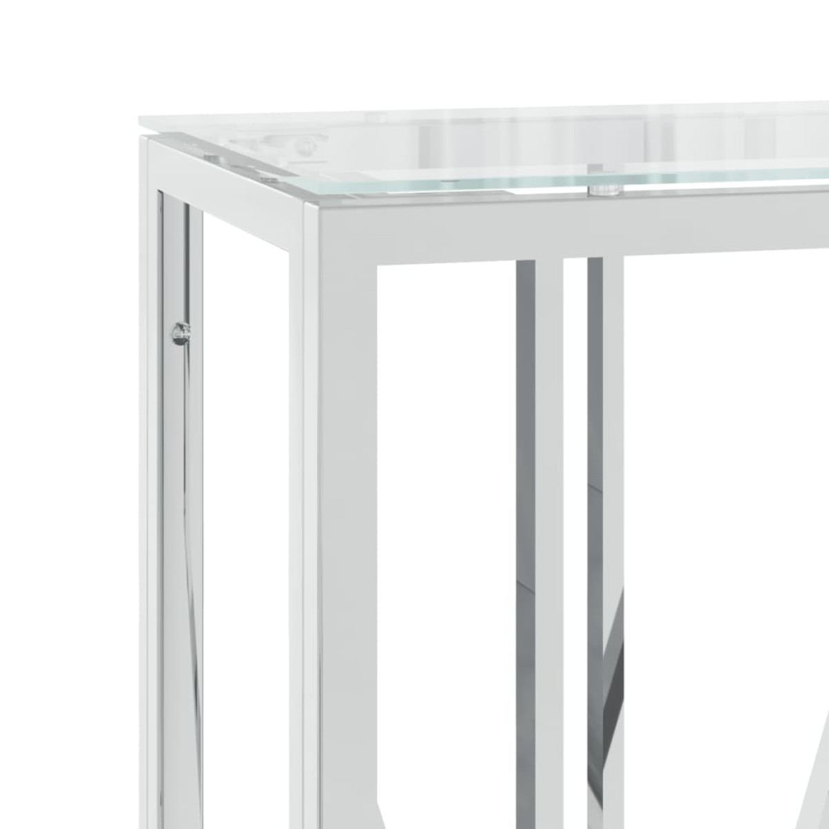 vidaXL Τραπέζι Κονσόλα 110x30x70 εκ. από Ανοξείδωτο Ατσάλι και Γυαλί