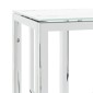 vidaXL Τραπέζι Κονσόλα Ασημί 70x30x70 εκ. Ανοξείδωτο Ατσάλι και Γυαλί