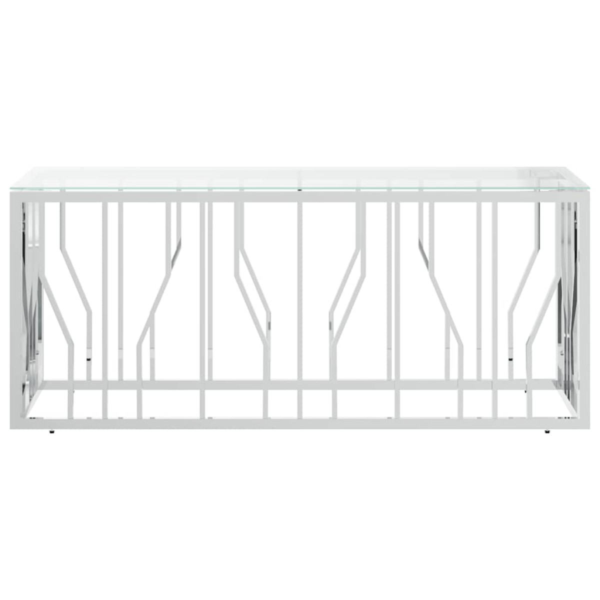 vidaXL Τραπέζι Σαλονιού 110x45x45 εκ. από Ανοξ. Ατσάλι και Γυαλί