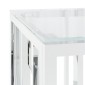 vidaXL Τραπέζι Σαλονιού 110x45x45 εκ. από Ανοξ. Ατσάλι και Γυαλί