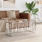 vidaXL Τραπέζι Σαλονιού 110x45x45 εκ. από Ανοξ. Ατσάλι και Γυαλί