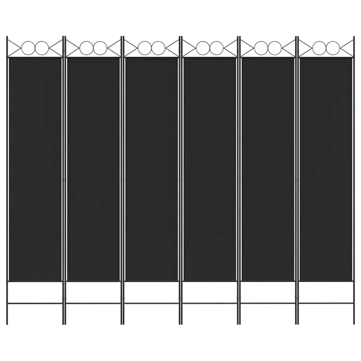 vidaXL Διαχωριστικό Δωματίου με 6 Πάνελ Μαύρο 240x200 εκ. από Ύφασμα
