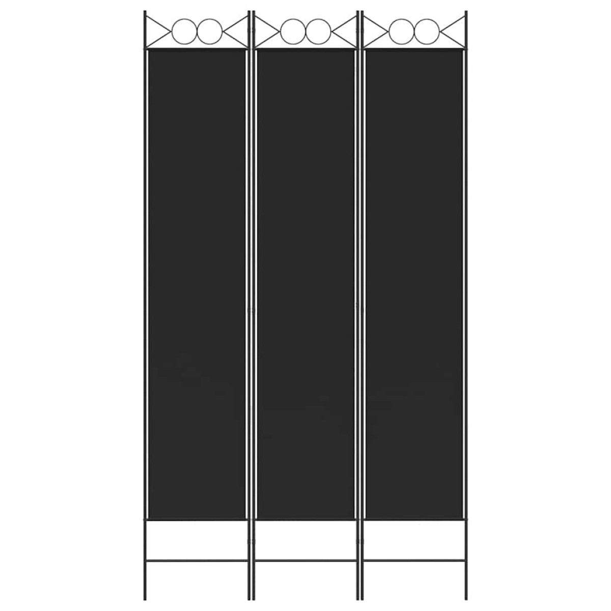 vidaXL Διαχωριστικό Δωματίου με 3 Πάνελ Μαύρο 120x220 εκ. από Ύφασμα