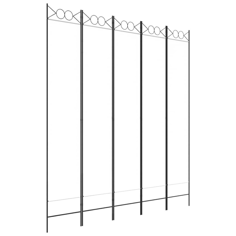 vidaXL Διαχωριστικό Δωματίου με 5 Πάνελ Λευκό 200x220 εκ. από Ύφασμα