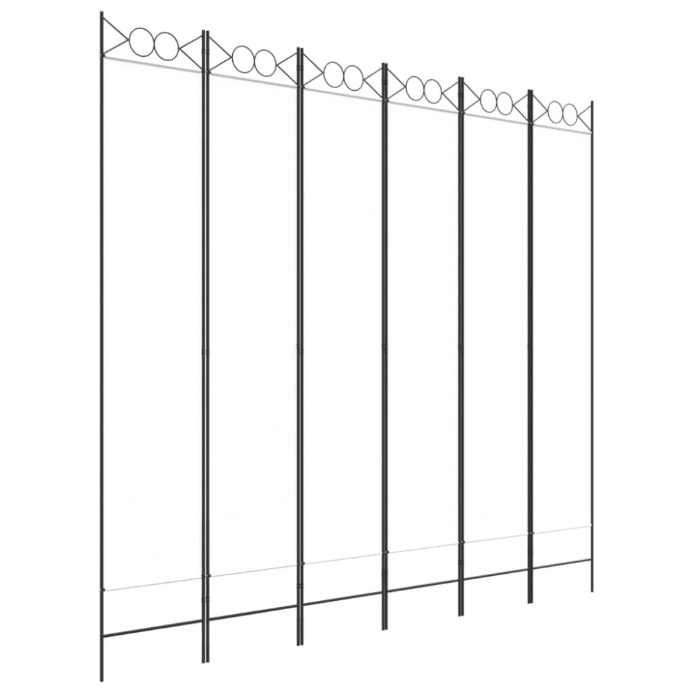 vidaXL Διαχωριστικό Δωματίου με 6 Πάνελ Λευκό 240x220 εκ. από Ύφασμα