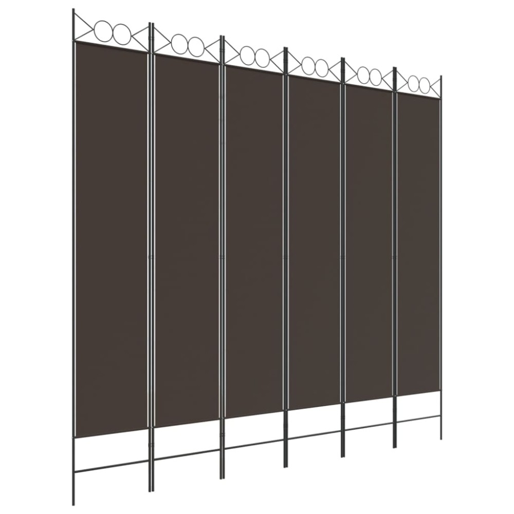 vidaXL Διαχωριστικό Δωματίου με 6 Πάνελ Καφέ 240x220 εκ. από Ύφασμα