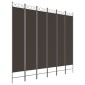 vidaXL Διαχωριστικό Δωματίου με 6 Πάνελ Καφέ 240x220 εκ. από Ύφασμα
