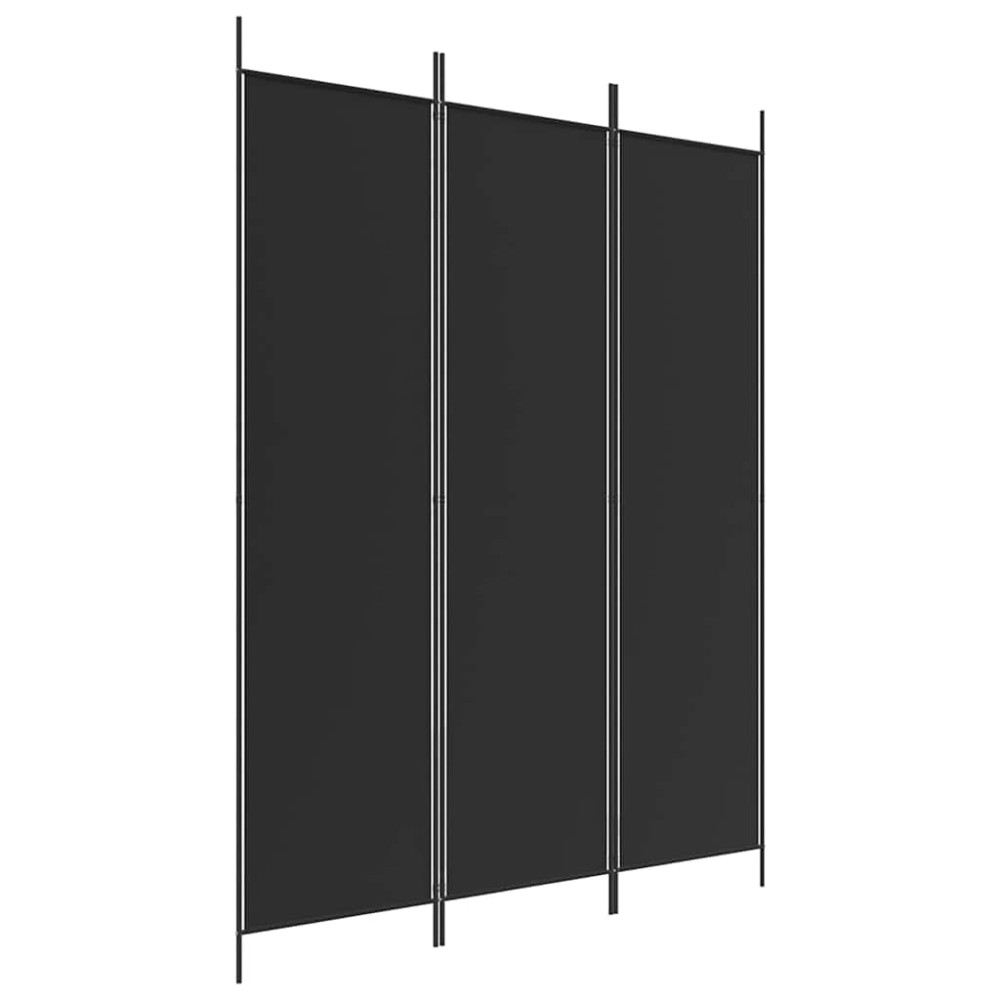 vidaXL Διαχωριστικό Δωματίου με 3 Πάνελ Μαύρο 150x200 εκ. από Ύφασμα