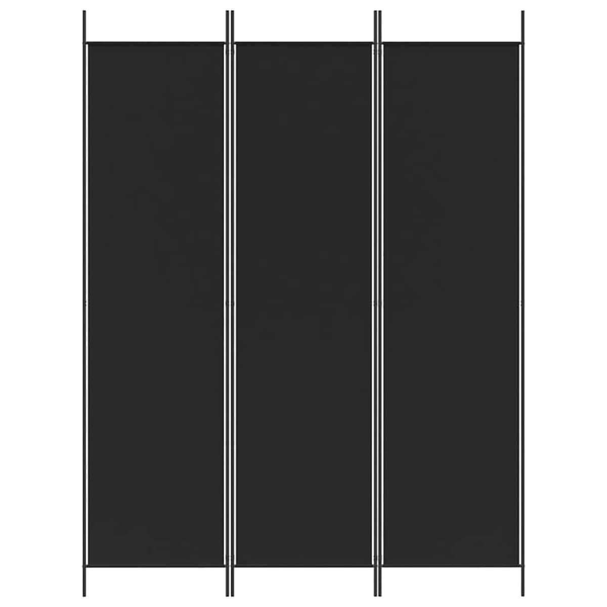 vidaXL Διαχωριστικό Δωματίου με 3 Πάνελ Μαύρο 150x200 εκ. από Ύφασμα