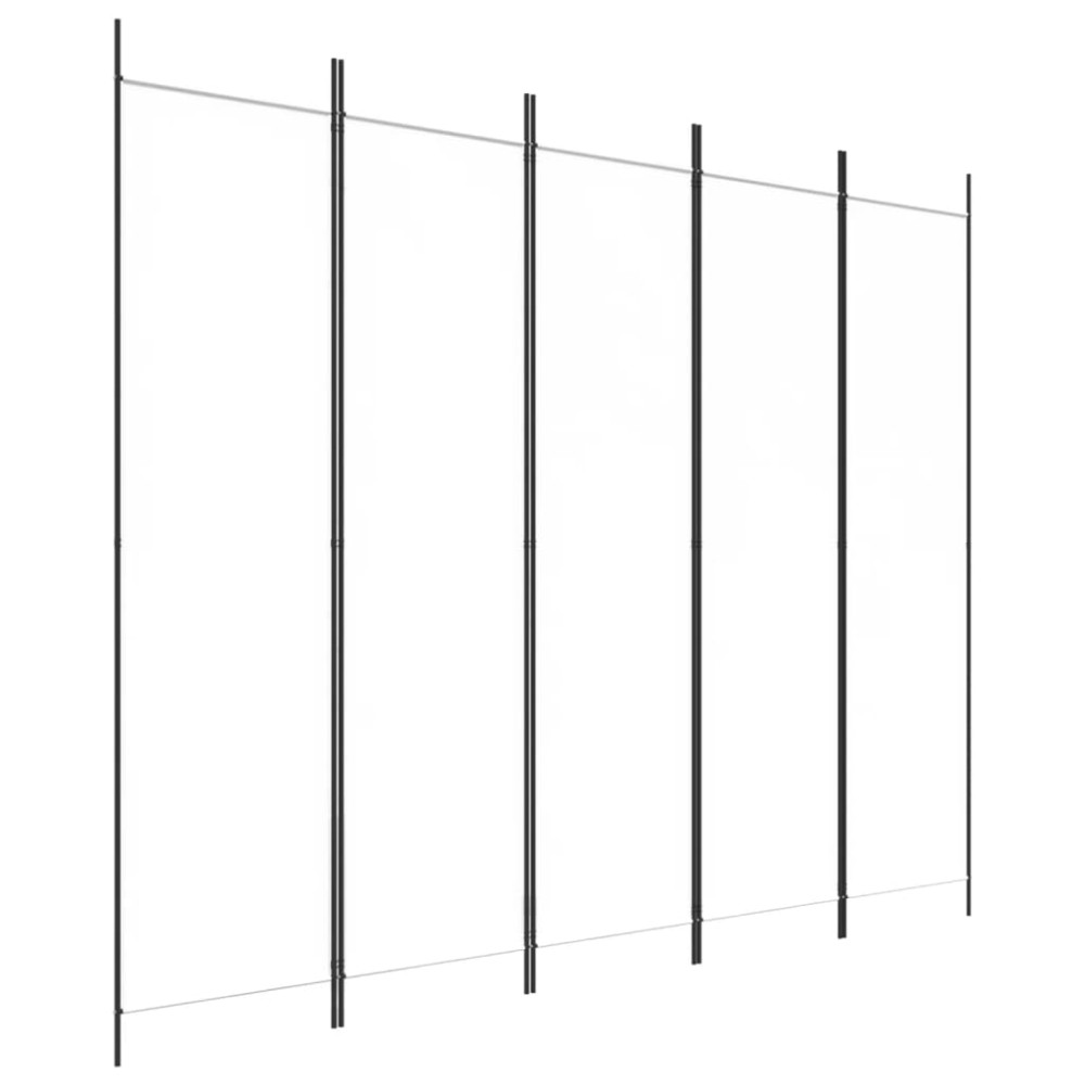vidaXL Διαχωριστικό Δωματίου με 5 Πάνελ Λευκό 250x200 εκ. από Ύφασμα