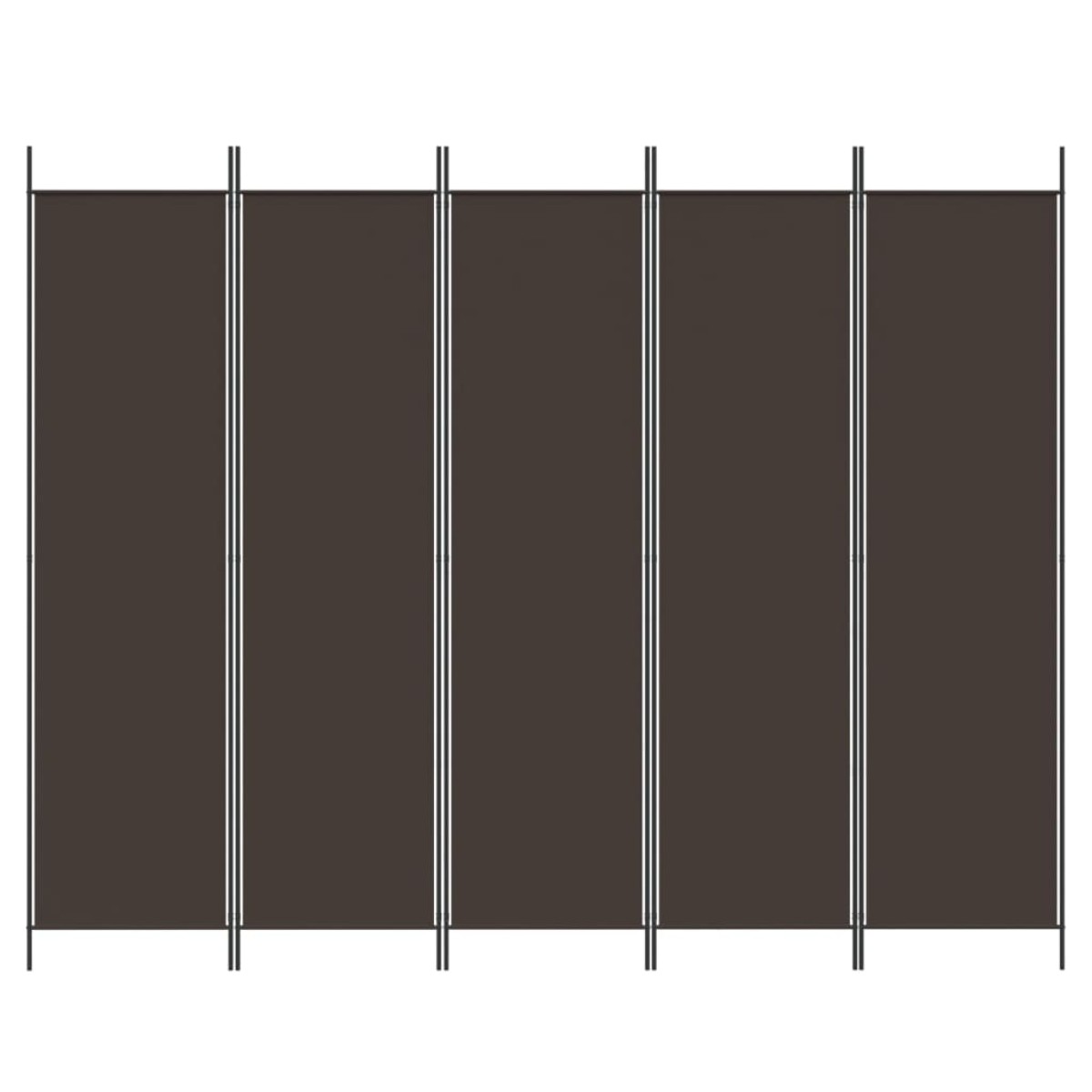 vidaXL Διαχωριστικό Δωματίου με 5 Πάνελ Καφέ 250x200 εκ. από Ύφασμα