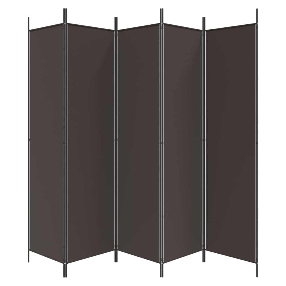 vidaXL Διαχωριστικό Δωματίου με 5 Πάνελ Καφέ 250x200 εκ. από Ύφασμα