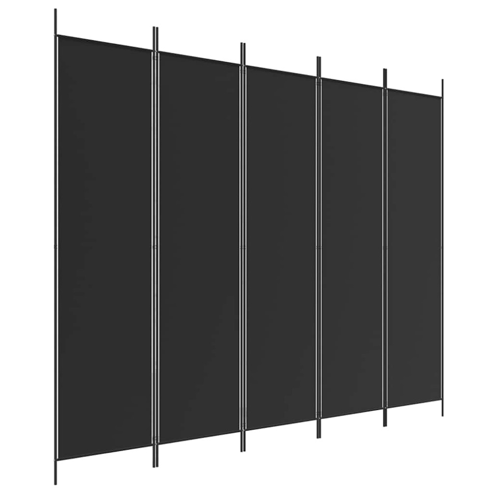vidaXL Διαχωριστικό Δωματίου με 5 Πάνελ Μαύρο 250x200 εκ. από Ύφασμα
