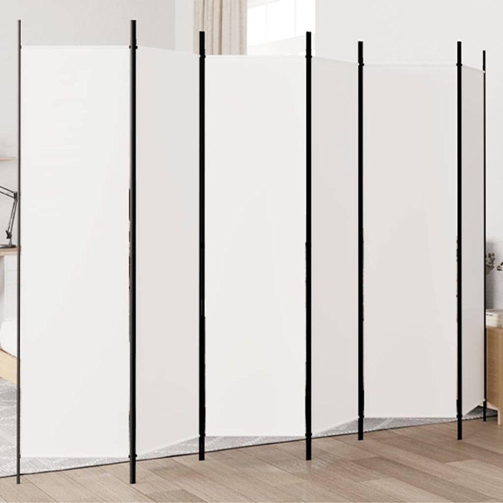vidaXL Διαχωριστικό Δωματίου με 6 Πάνελ Λευκό 300 x 200 εκ. από Ύφασμα