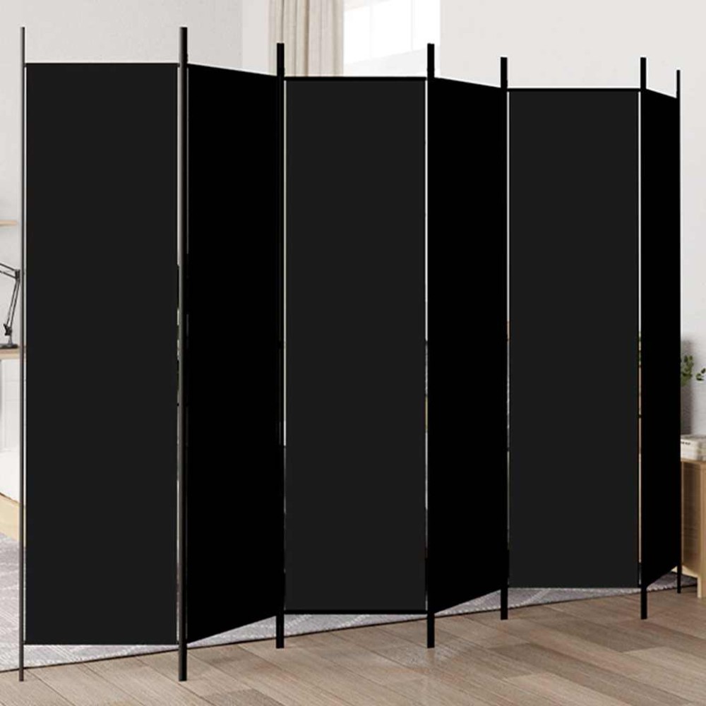 vidaXL Διαχωριστικό Δωματίου με 6 Πάνελ Μαύρο 300x200 εκ. από Ύφασμα
