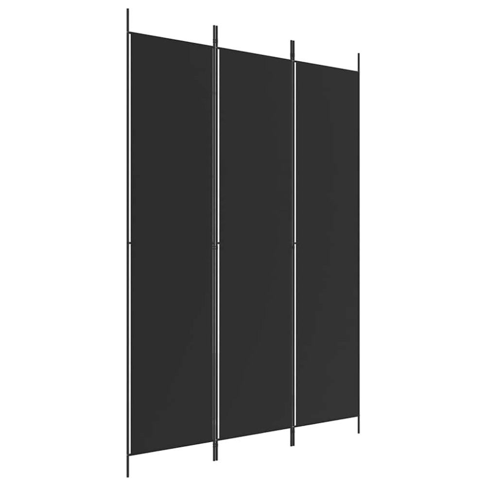 vidaXL Διαχωριστικό Δωματίου με 3 Πάνελ Μαύρο 150x220 εκ. από Ύφασμα