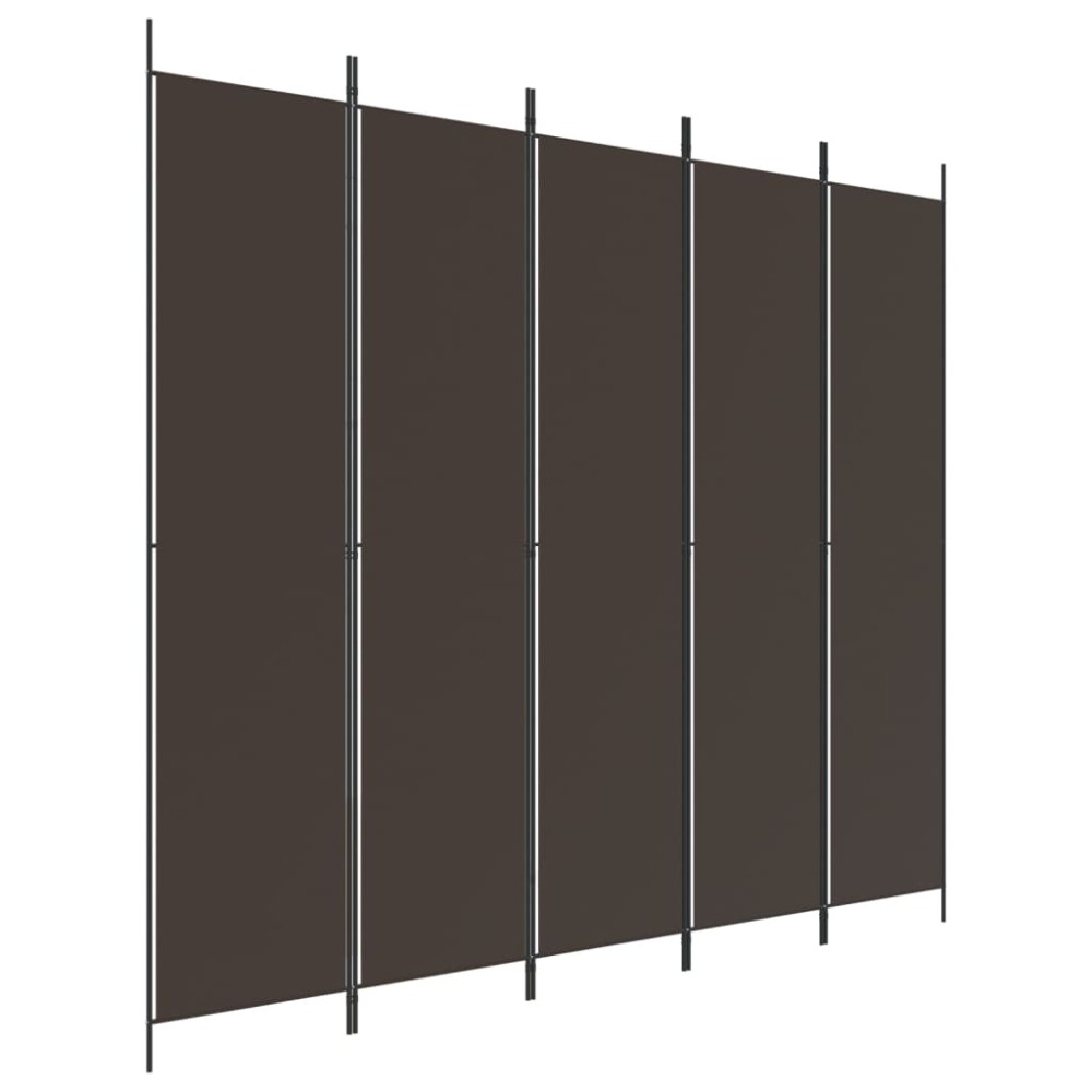 vidaXL Διαχωριστικό Δωματίου με 5 Πάνελ Καφέ 250x220 εκ. από Ύφασμα