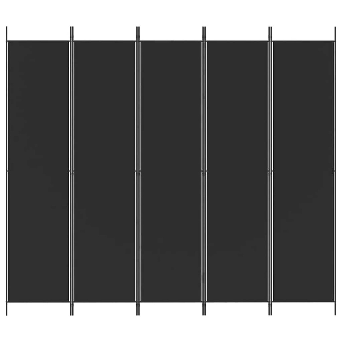 vidaXL Διαχωριστικό Δωματίου με 5 Πάνελ Μαύρο 250x220 εκ. από Ύφασμα