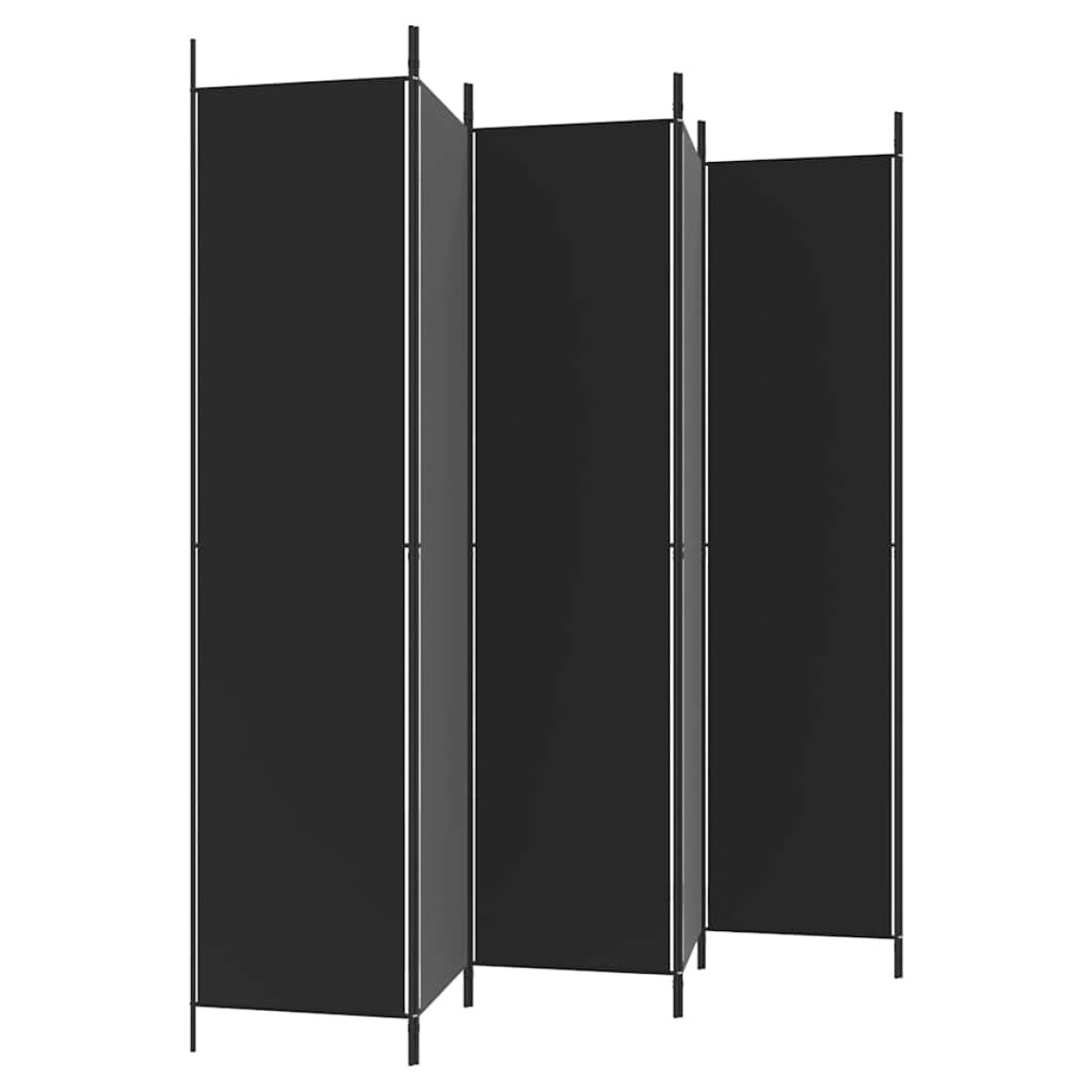 vidaXL Διαχωριστικό Δωματίου με 6 Πάνελ Μαύρο 300x220 εκ. από Ύφασμα