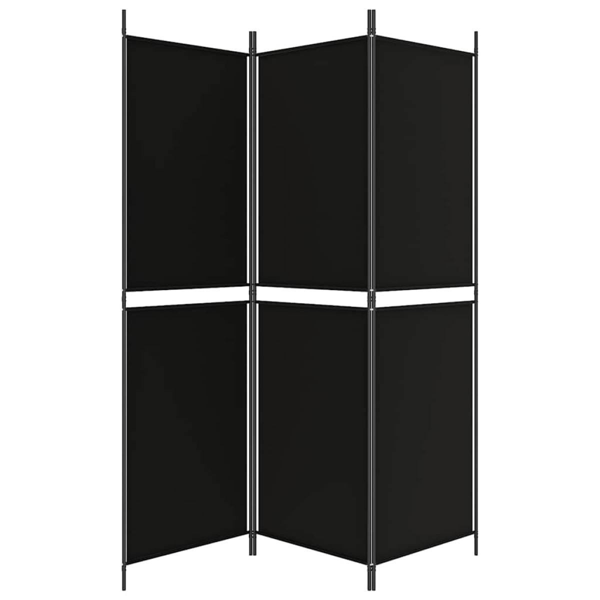 vidaXL Διαχωριστικό Δωματίου με 3 Πάνελ Μαύρο 150 x 180 εκ. Υφασμάτινο