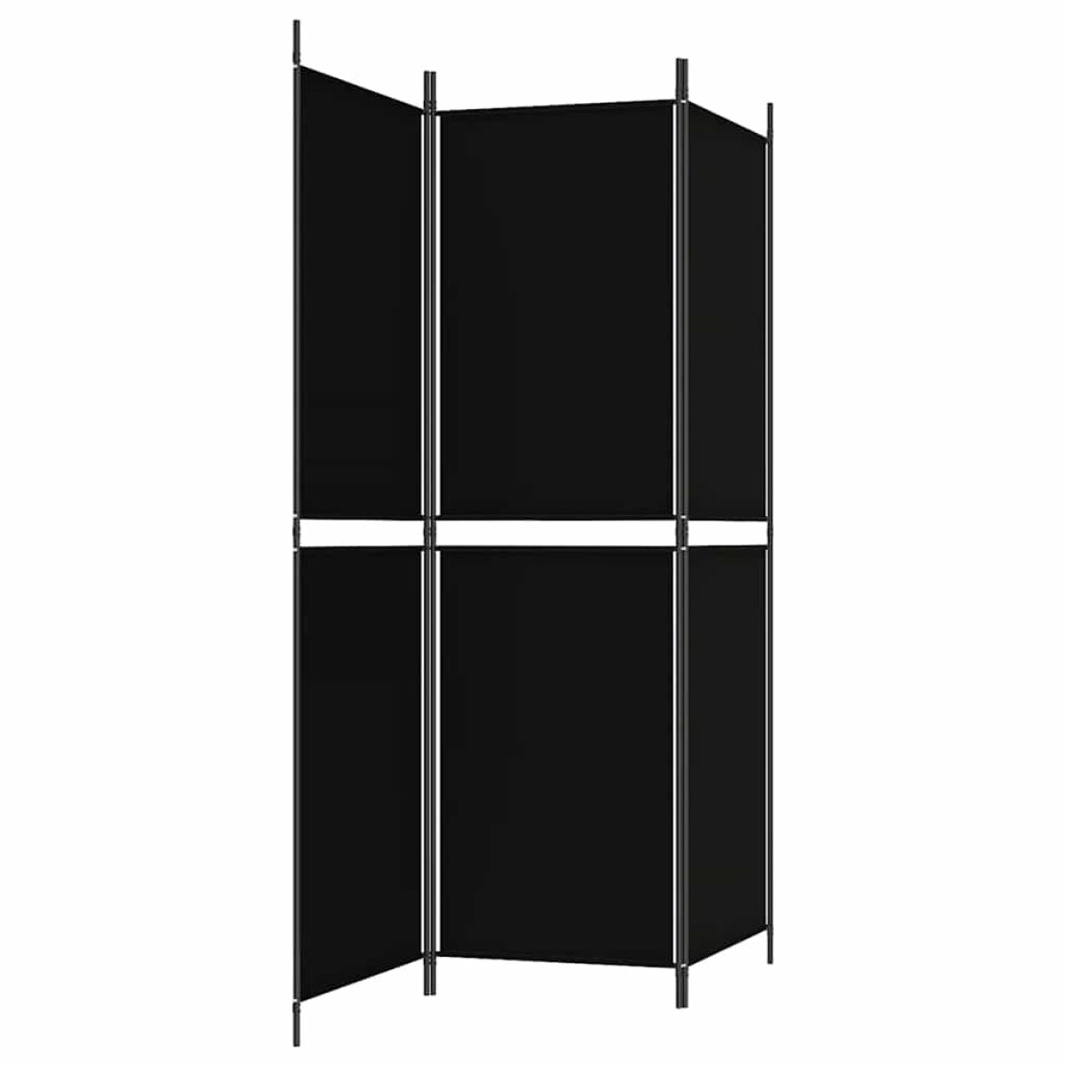 vidaXL Διαχωριστικό Δωματίου με 3 Πάνελ Μαύρο 150 x 180 εκ. Υφασμάτινο