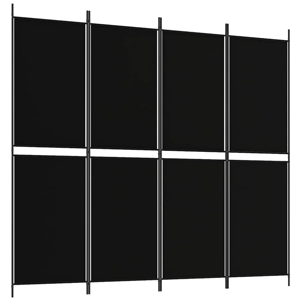 vidaXL Διαχωριστικό Δωματίου με 4 Πάνελ Μαύρο 200x180 εκ. από Ύφασμα