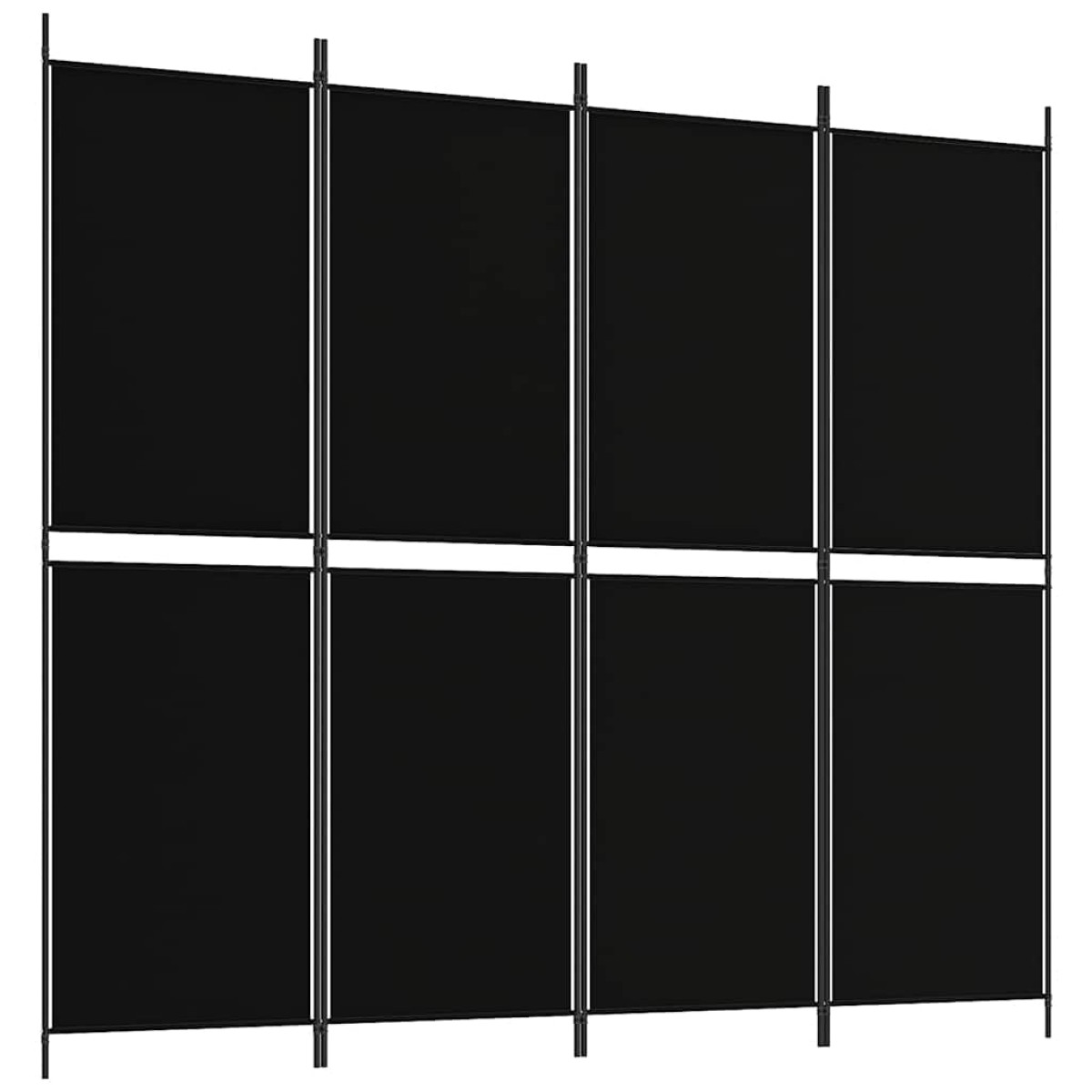vidaXL Διαχωριστικό Δωματίου με 4 Πάνελ Μαύρο 200x180 εκ. από Ύφασμα