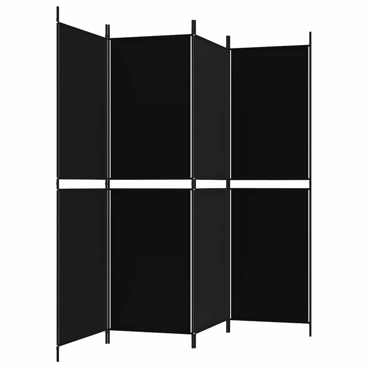 vidaXL Διαχωριστικό Δωματίου με 4 Πάνελ Μαύρο 200x180 εκ. από Ύφασμα
