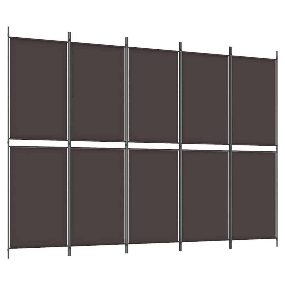 vidaXL Διαχωριστικό Δωματίου με 5 Πάνελ Καφέ 250x180 εκ. από Ύφασμα