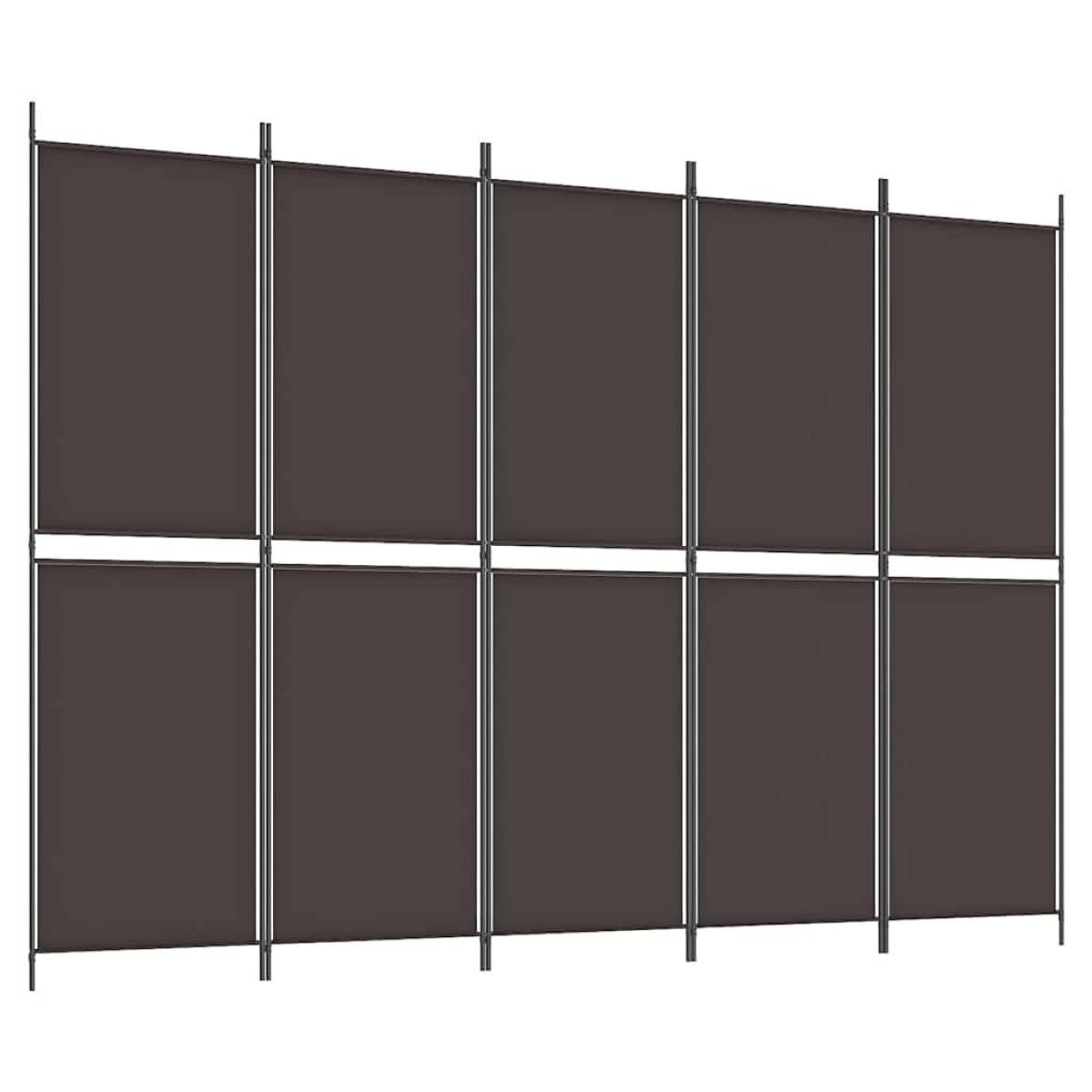 vidaXL Διαχωριστικό Δωματίου με 5 Πάνελ Καφέ 250x180 εκ. από Ύφασμα