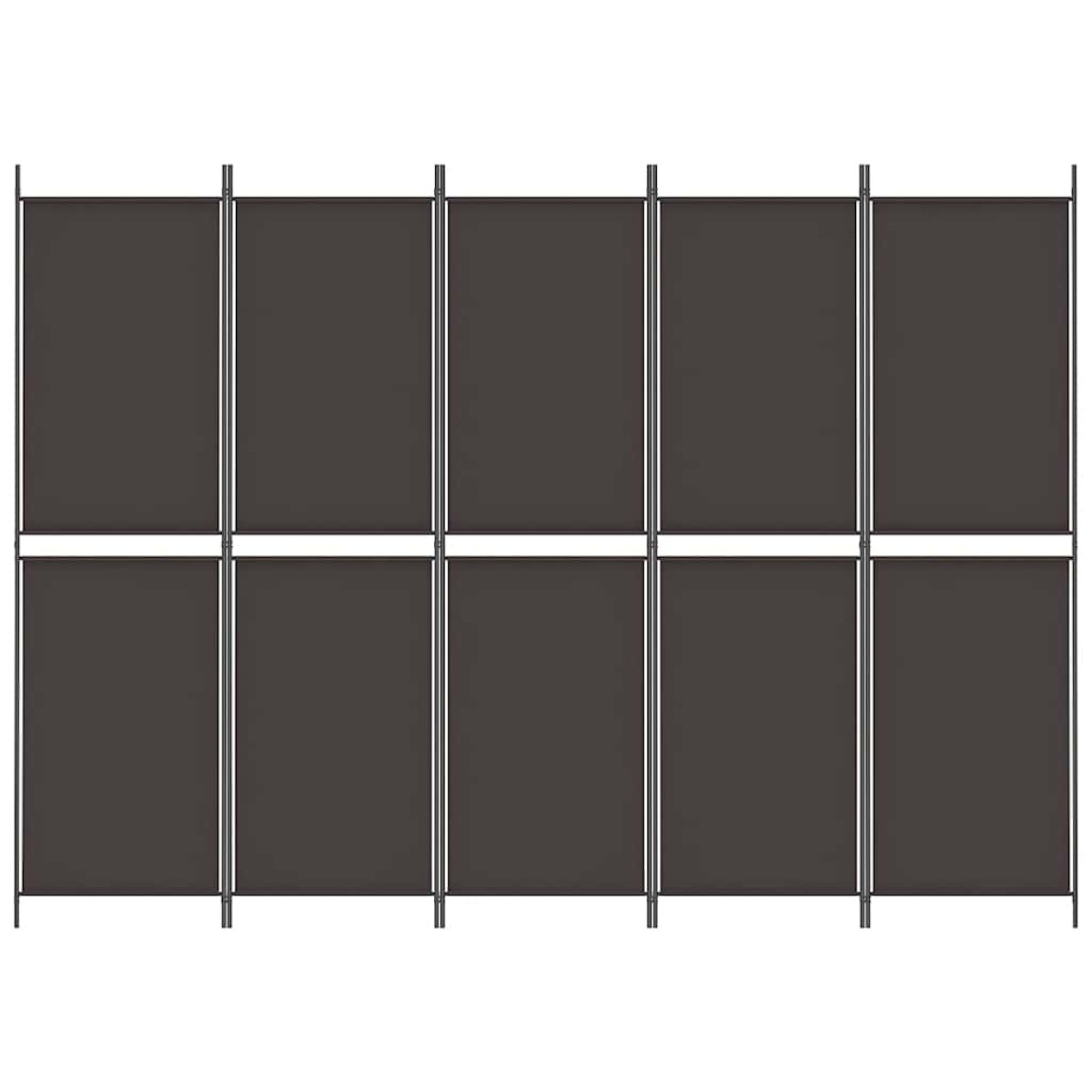 vidaXL Διαχωριστικό Δωματίου με 5 Πάνελ Καφέ 250x180 εκ. από Ύφασμα