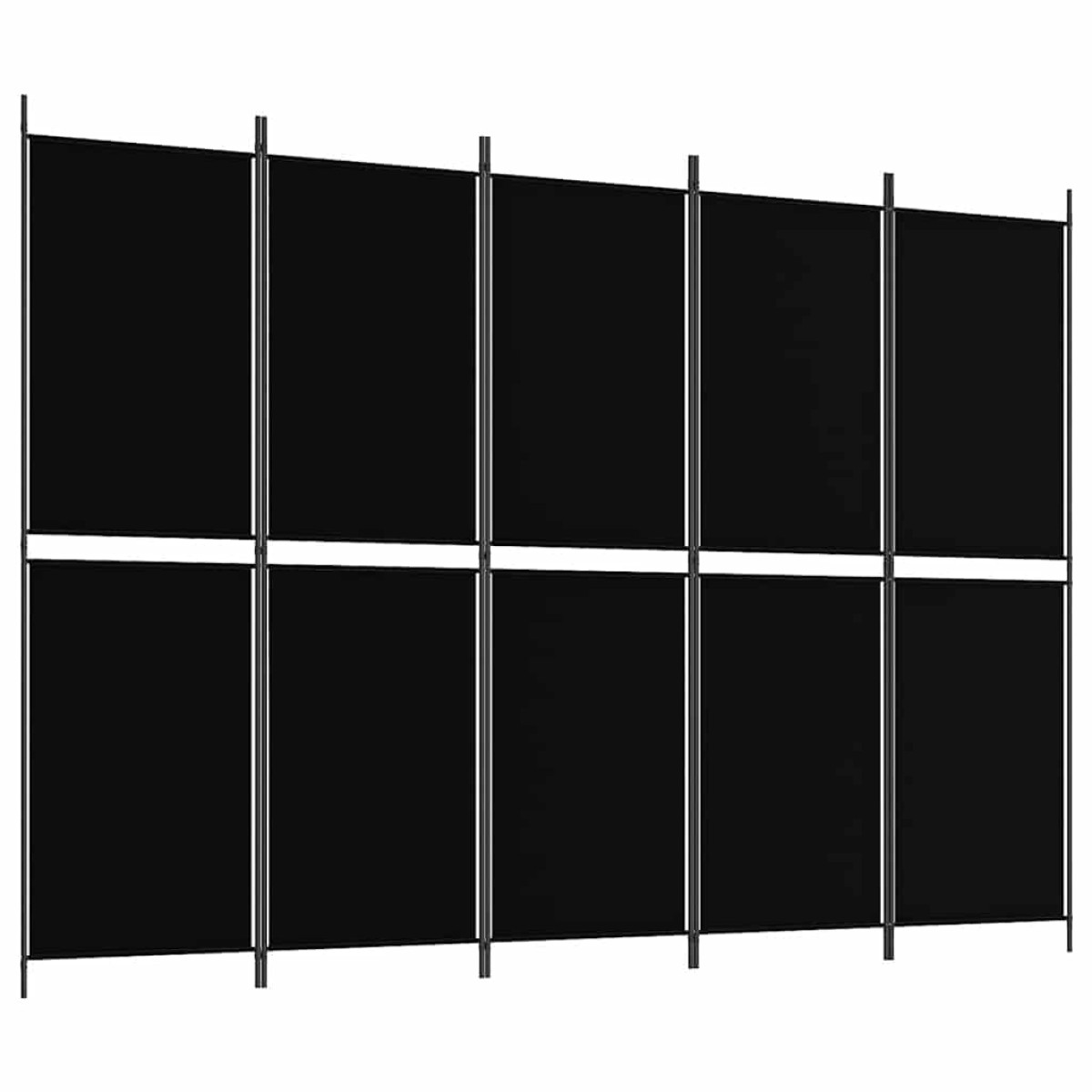 vidaXL Διαχωριστικό Δωματίου με 5 Πάνελ Μαύρο 250x180 εκ. από Ύφασμα
