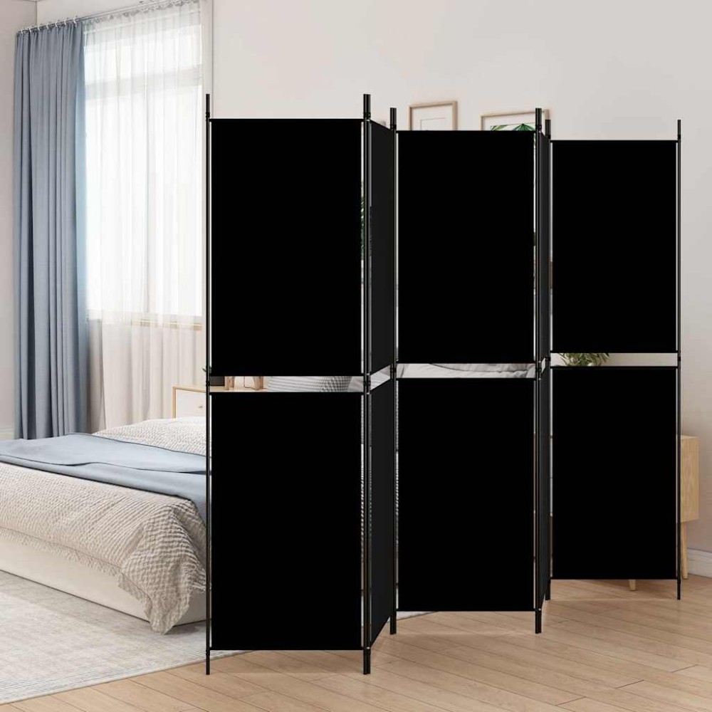 vidaXL Διαχωριστικό Δωματίου με 5 Πάνελ Μαύρο 250x180 εκ. από Ύφασμα