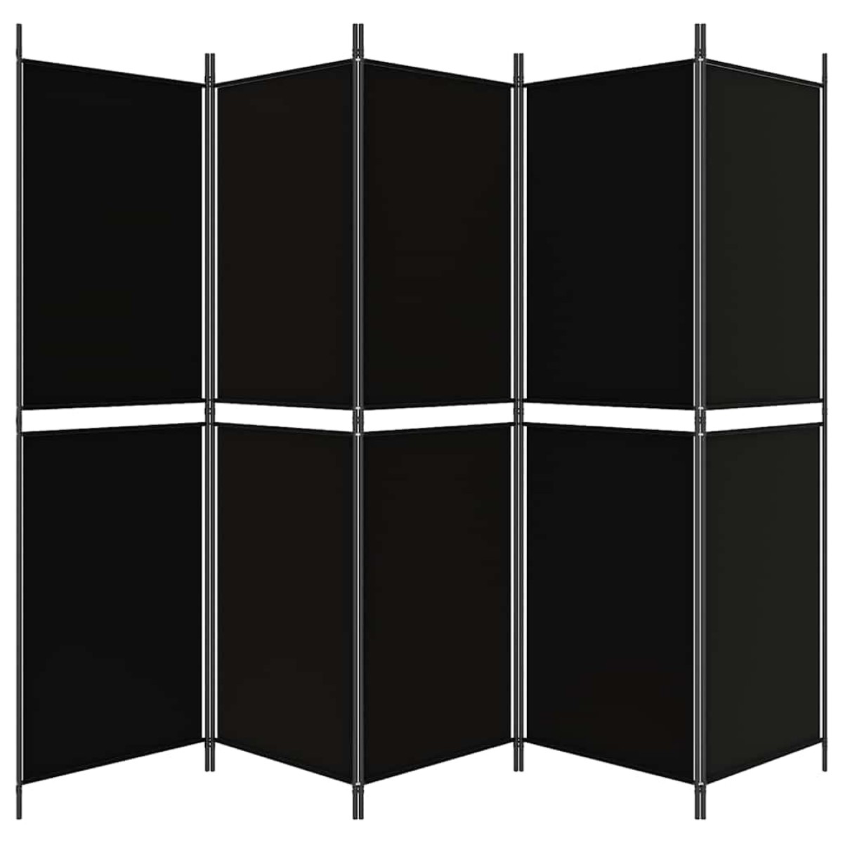vidaXL Διαχωριστικό Δωματίου με 5 Πάνελ Μαύρο 250x180 εκ. από Ύφασμα