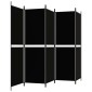 vidaXL Διαχωριστικό Δωματίου με 5 Πάνελ Μαύρο 250x180 εκ. από Ύφασμα