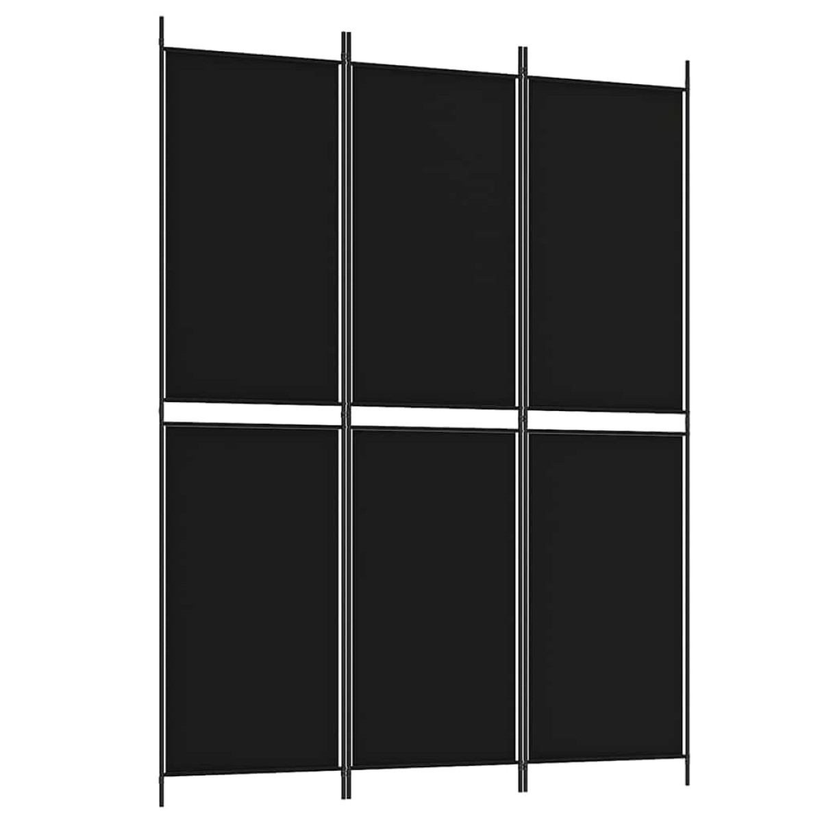 vidaXL Διαχωριστικό Δωματίου με 3 Πάνελ Μαύρο 150x200 εκ. από Ύφασμα