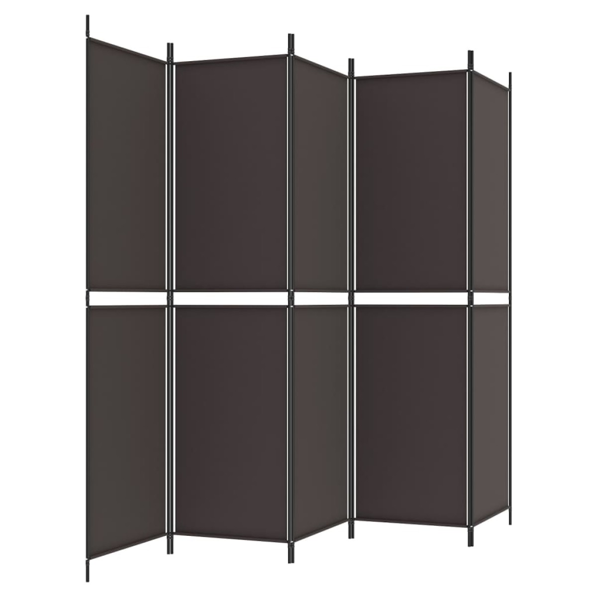 vidaXL Διαχωριστικό Δωματίου με 5 Πάνελ Καφέ 250x200 εκ. από Ύφασμα
