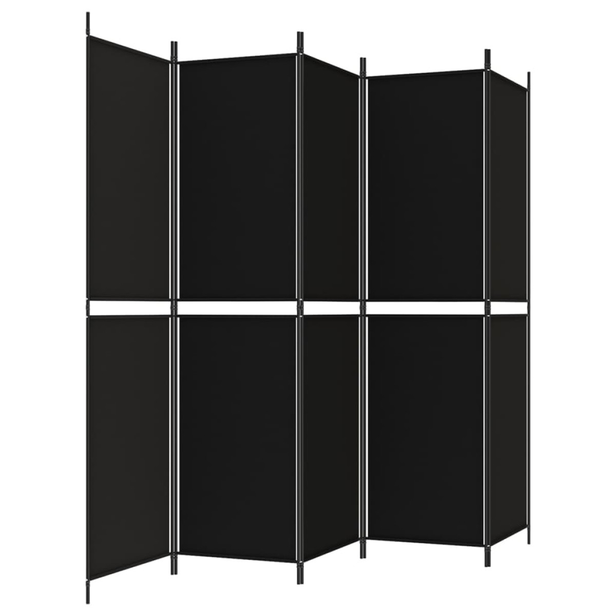 vidaXL Διαχωριστικό Δωματίου με 5 Πάνελ Μαύρο 250x200 εκ. από Ύφασμα