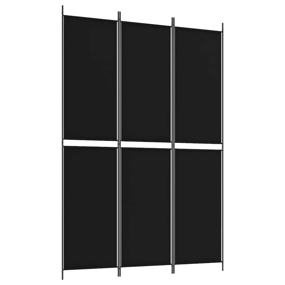 vidaXL Διαχωριστικό Δωματίου με 3 Πάνελ Μαύρο 150x220 εκ. από Ύφασμα