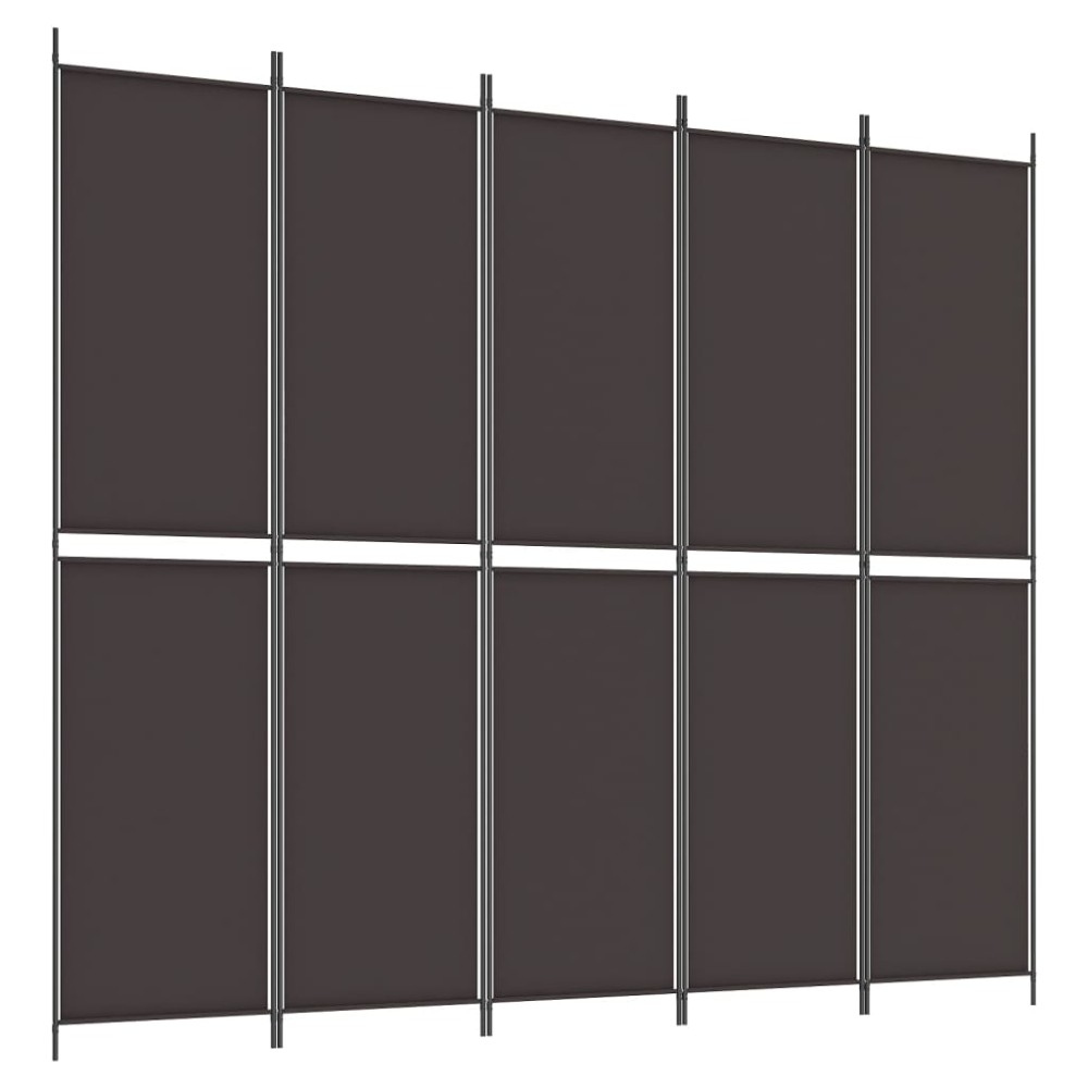 vidaXL Διαχωριστικό Δωματίου με 5 Πάνελ Καφέ 250x220 εκ. από Ύφασμα