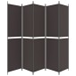 vidaXL Διαχωριστικό Δωματίου με 5 Πάνελ Καφέ 250x220 εκ. από Ύφασμα